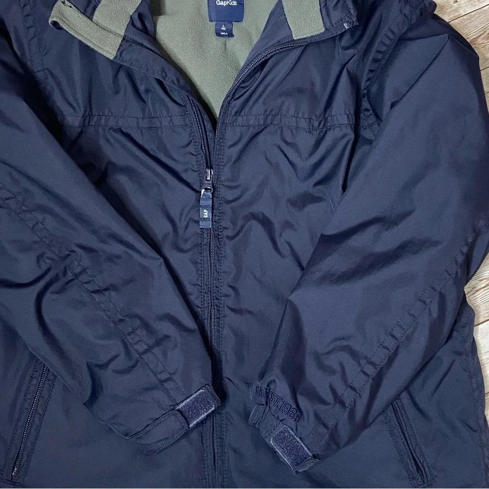 GAP KIDS HOODED FLEECE LINED WINDBREAKER JACKET COAT